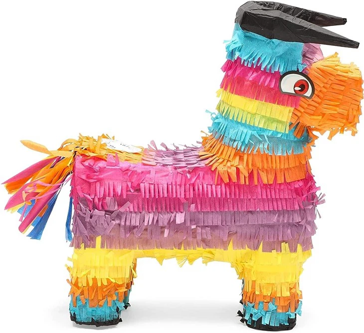 Rainbow Bull Pinata For Cinco De Mayo Party Decorations, Mexican Fiesta Supplies